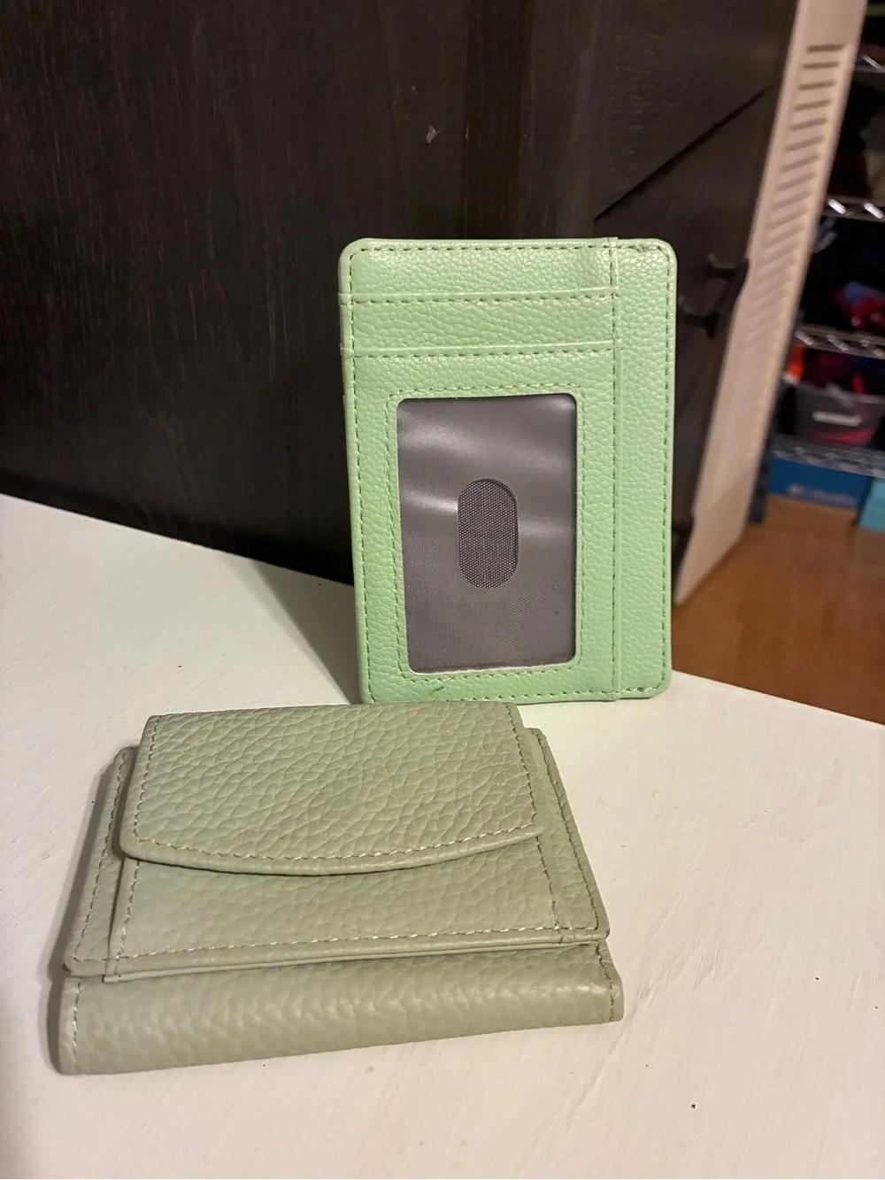 Green Card Wallet and Mini Fold Leather Wallet - Unbranded